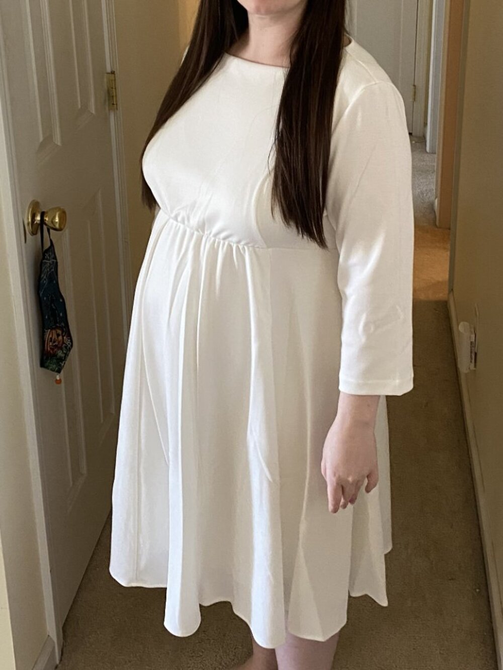 Sienna Maternity Dress Cream - Tiffany Rose Maternity